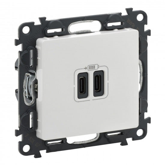 Legrand Розетка Valena LIFE USB-С+USB-С, 3А 5В, білий