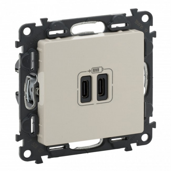 Legrand Розетка Valena LIFE USB-С+USB-С, 3А 5В, слонова кістка