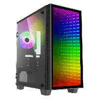 Корпус GameMax Mini Abyss Black, без БЖ, Full-tower, microATX/Mini-ITX, 2хUSB 3.0, 1x120 мм LED, 403