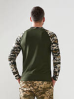 Тактическая футболка пиксельная хаки военная с длинным рукавом Размеры: 46,48, 50,52; 54, 56