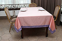 Скатерть Kayra "Carmen" тафта с шениловым кантом 165×300 cм Розовый