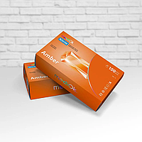 Перчатки нитриловые оранжевые MediOK Amber S, 100 шт.