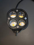 Дуже потужна світлодіодна LED-фара робоче дальнє світло 12-60v 4xT9 60W діодів 3500 lm, фото 3