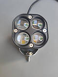 Дуже потужна світлодіодна LED-фара робоче дальнє світло 12-60v 4xT9 60W діодів 3500 lm, фото 2