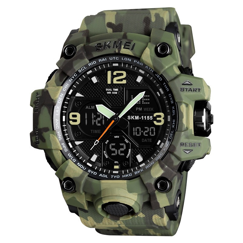 Часы наручные Skmei 1155 Original watсh (Green Camo, 1155BCMGN) | Наручные часы - фото 1 - id-p2012948617