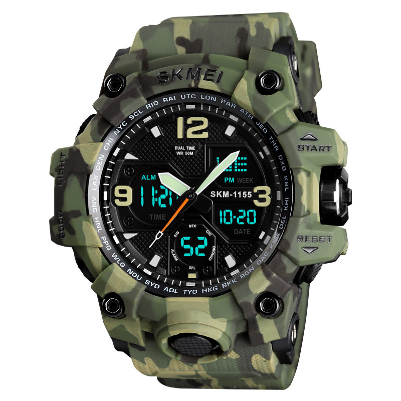 Часы наручные Skmei 1155 Original watсh (Green Camo, 1155BCMGN) | Наручные часы - фото 3 - id-p2012948617