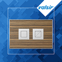 Valsir Wood Zebrano клавіша пневматична панель під дерево з матовими квадратними кнопками 215×145×8мм