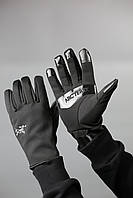 Мужские зимние перчатки arcteryx. Теплые мужские перчатки арктерикс черные.