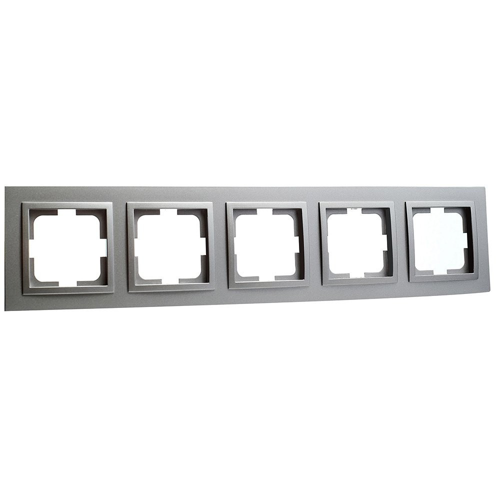 Рамка розетки п'ятимісна Mono Electric DESPINA універсальна антрацит, фото 1