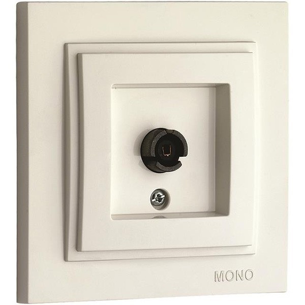 Розетка TV Mono Electric DESPINA кінцева з екраном кремова, фото 1