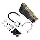 Раковина кухонна Luminex 6045 PVD у зборі з гнучким змішувачем, кошиком та сифоном, сталева мийка в кухню, фото 9