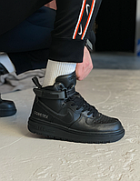 Мужские кроссовки Nike Air Force 1 High Boot Triple Black черного цвета