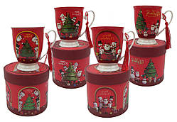 Чашка новорічна "Ялинка", 350 мл. рандомний вибір, у подарунковому пакуванні