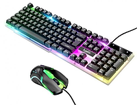 Игровой набор 2 в 1 клавиатура и мышка HOCO GM11 Terrific glowing RGB, черный