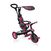 Триколісний велосипед з ручкою Globber Explorer Trike 4в1 Fuchsia (632-110-3)