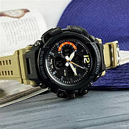 Чоловічий наручний тактичний годинник Skmei 1343 Black-Khaki Wristband, фото 5