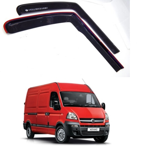 Дефлектори вікон вітровики Opel Movano 1998-2010 (скотч) Г-подібний AV-Tuning