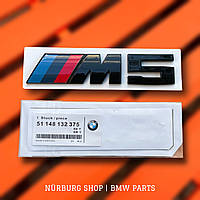 Шильдик эмблема BMW M5 на багажник E39 E60 E61 F07 F10 F11 G30 G31 логотип наклейка черный глянец