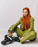 Жіночі зимові кросівки Adidas Niteball High Black White Green з хутром високі теплі. Живе фото, фото 10