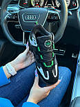 Жіночі зимові кросівки Adidas Niteball High Black White Green з хутром високі теплі. Живе фото, фото 6