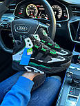 Жіночі зимові кросівки Adidas Niteball High Black White Green з хутром високі теплі. Живе фото, фото 8