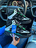 Жіночі зимові кросівки Adidas Niteball High Black White Green з хутром високі теплі. Живе фото, фото 9