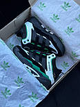 Жіночі зимові кросівки Adidas Niteball High Black White Green з хутром високі теплі. Живе фото, фото 4