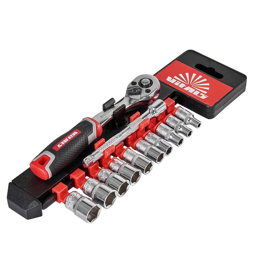 Набір головок торцевих із тріскачкою 1/4" Vitals Master, фото 1