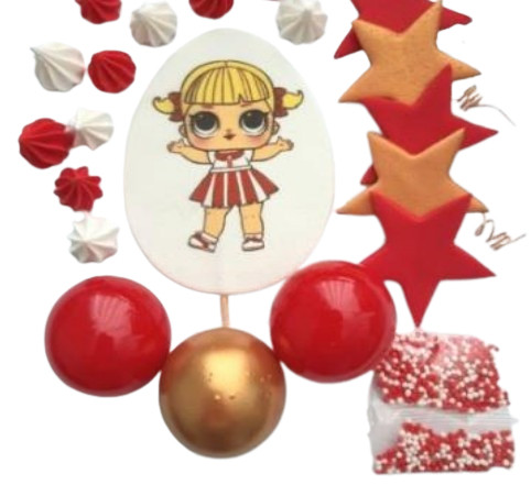 Набір цукрових прикрас Кукла червона преміум