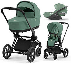 Cybex Priam 4.0 коляска 3 в 1 Leaf Green шасі Matt Black автокрісло Cloud T i-Size