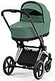 Cybex Priam 4.0 коляска 3 в 1 Leaf Green шасі Chrome Black автокрісло Cloud T i-Size, фото 3