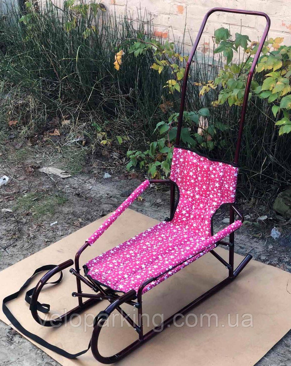 Дитячі складані санчата трансформер "Десна" з ручкою штовхачем (Україна) new 2024