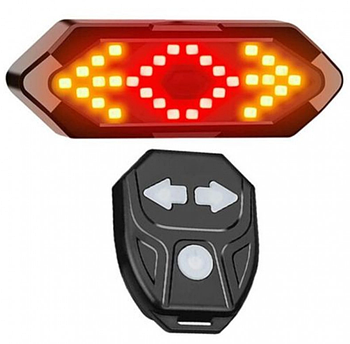 Ліхтар задній для велосипеда з покажчиком поворотів FY 1820 900mA Водонепроникна задня велофара (KG-11471)