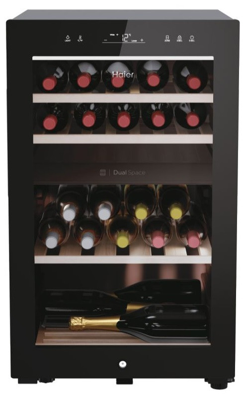Haier Холодильник для вина, 82x49.7х58.5, холод.відд.-106л, зон - 2, бут-42, ST, дисплей, чорний  Baumar - Я Люблю Це