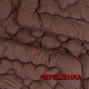 Темна зимова Євро ковдра стьобана 195х210 см мікрофібра / холофайбер однотонна коричневого кольору, фото 3