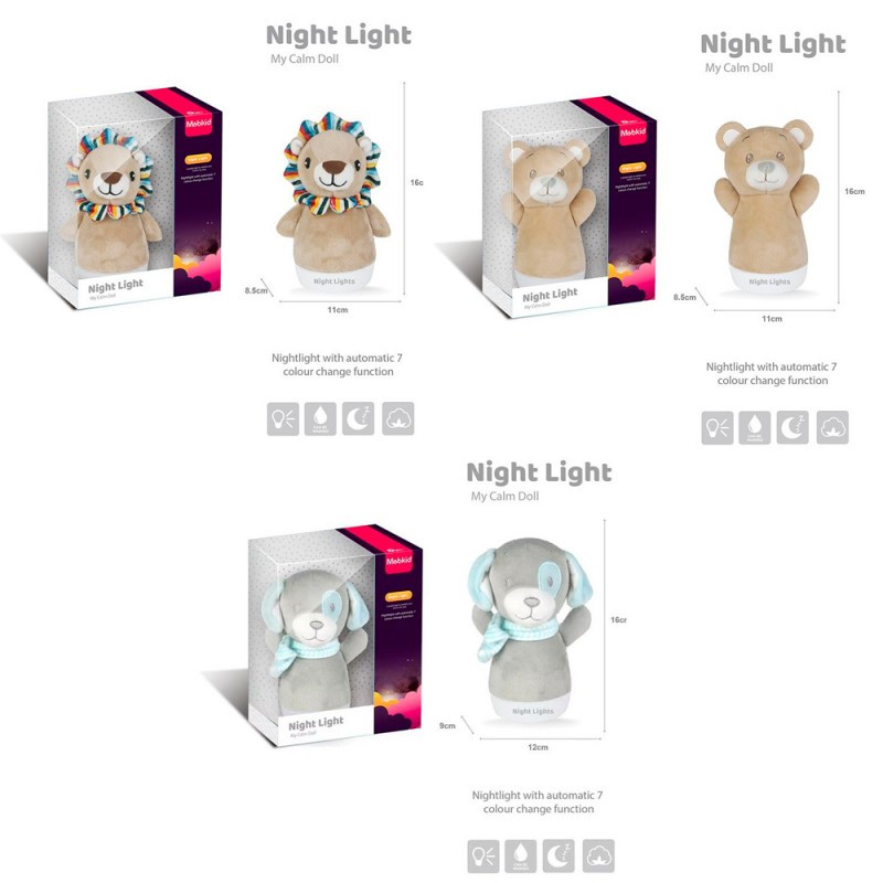 Нічник дитячий MBQ664-2A-5A-9A, 14 см, світло (кольоровий), фото 1