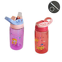 Дитяча пляшка для води із трубочкою Baby Bottle LB400 500ml 2шт./уп. Фіолет/Червона пляшечка для води