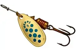 Блешня Mepps Comet Decore gold/blue dots 2/4.5g