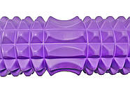 Масажний ролик EasyFit Grid Roller 33 см v.1.2 Фіолетовий, фото 3