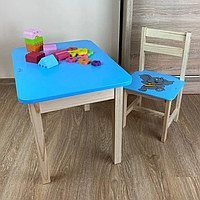 Детский стол с ящиком и стулом для учебы Слоник