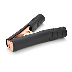 Затискач акумуляторний "крокодил" чорний 100 А 90 мм (щільний гумовий кожух),Q100