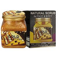 Натуральний скраб для обличчя і тіла Wokali Gold Face and Body Scrub із золотом WKL595 500 мл