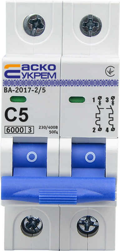 Автоматичний вимикач УКРЕМ ВА-2017/С 2р 5А АСКО