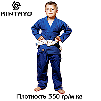 Дитяче кімоно для джиу-джитсу з поясом синє Kintayo Blue щільність 350 гр/м.кв. ростовка 120-150 см