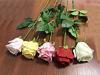 Искусственные цветы Премиум Роза на ножке на одну голову, атлас, 700 мм
