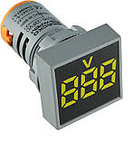 Квадратний цифровий вимірювач напруги ED16-22FVD 30-500В АС (жовтий), фото 2