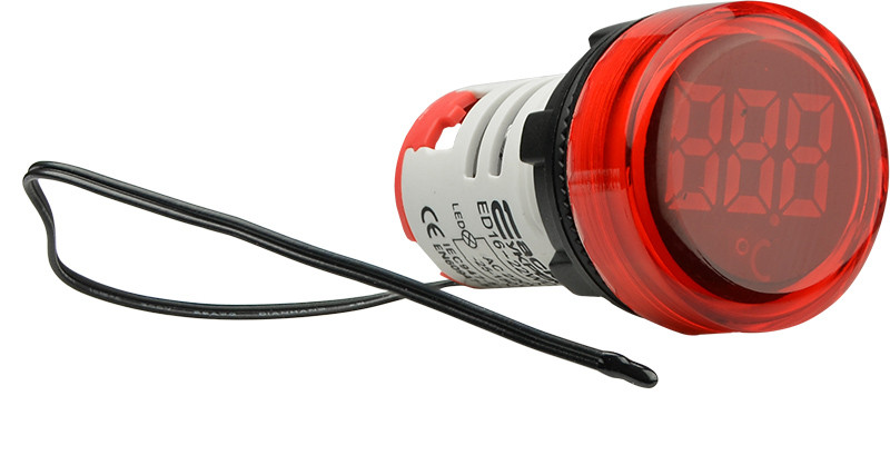 Круглий цифровий вимірювач температури ED16-22WD -25С - 150С (червоний)