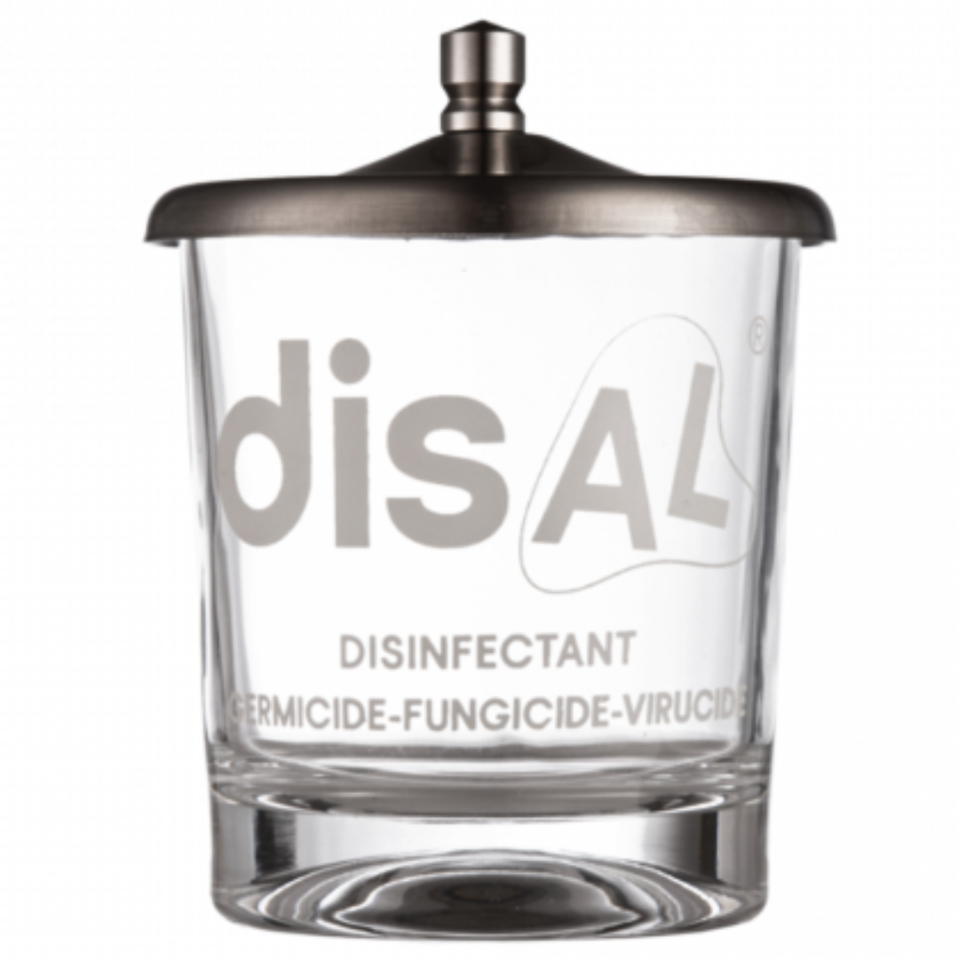 DisAL Маленька скляна ємність для дезінфекції інструментів та аксесуарів 230мл