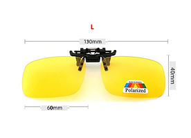 Накладка-кліпса на окуляри для водіїв (Polaroid) колір жовтий розмір L