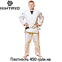Кимоно для джиу-джитсу с поясом унисекс хлопок белое Kintayo White плотность 450 гр/м.кв. ростовка 160-190 см